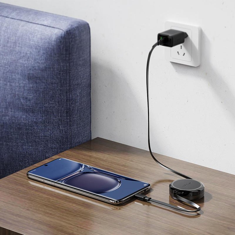 أسيفاست سلك AceFast يو اس بي تايب - سي الى يو اس بي تايب - سي مع منظم - اسود - Image 4